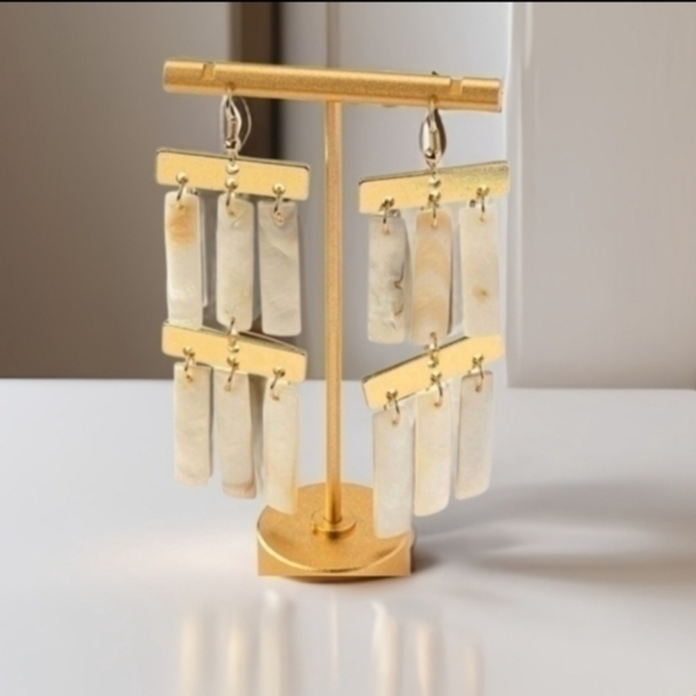 ANTHROPOLOGIE SHELL CHANDELIER EARRINGS